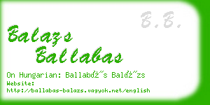 balazs ballabas business card